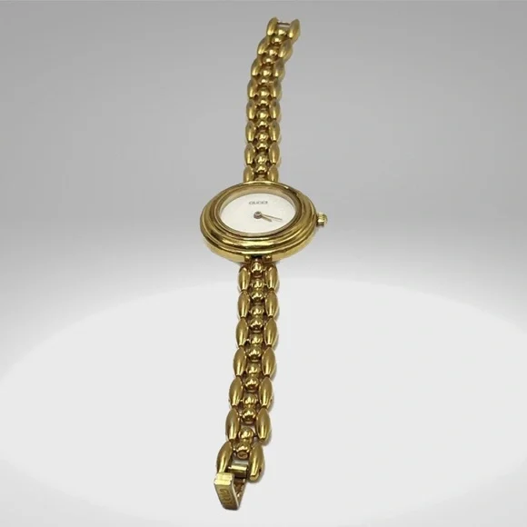 Vintage Authentic Gucci Gold plated six Colors Watch Change Bezel - Picture 5 of 14